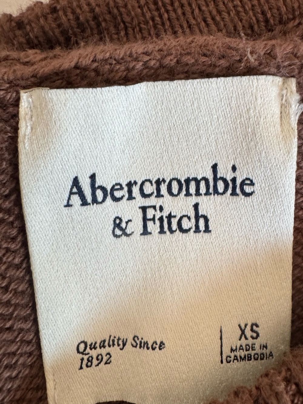 Abercrombie & Fitch Brown Short Sleeve Knit Sweater Top XS - Picture 3 of 7